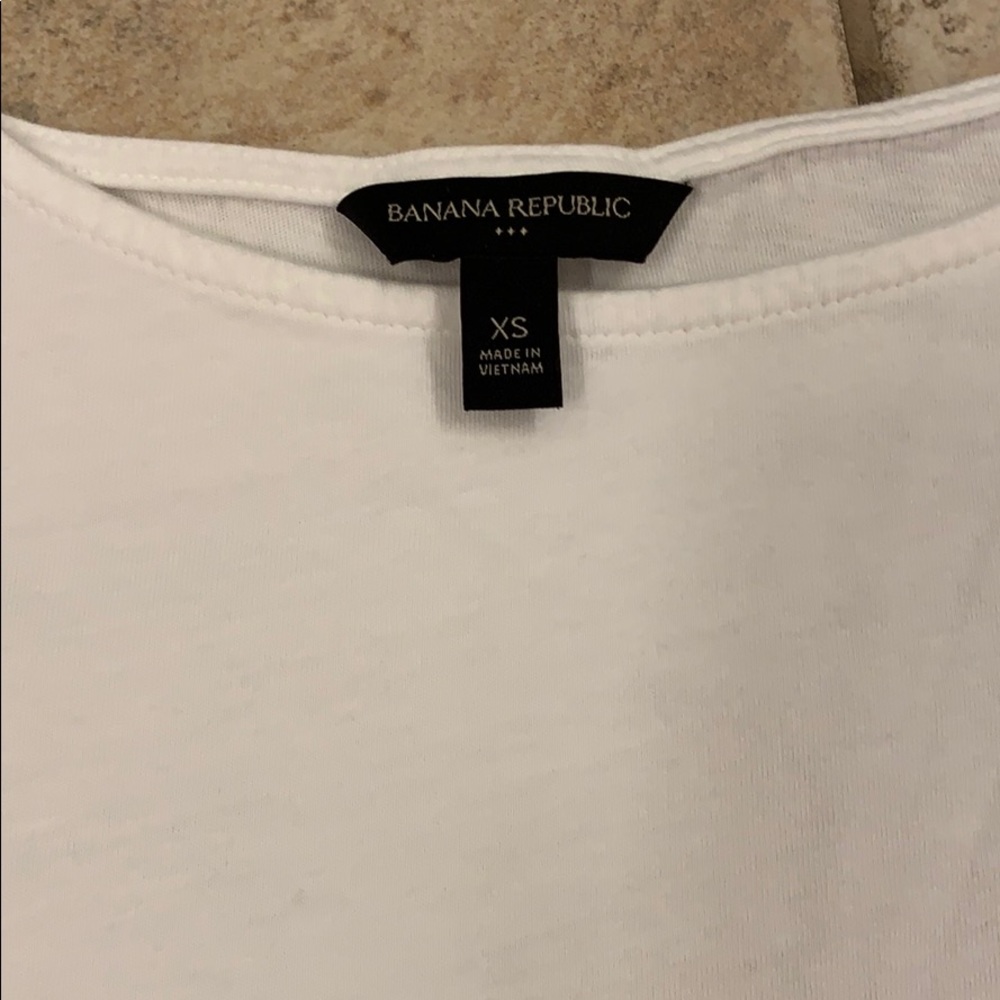 Banana Republic White Looped-End Sleeve Top XS - Picture 2 of 7